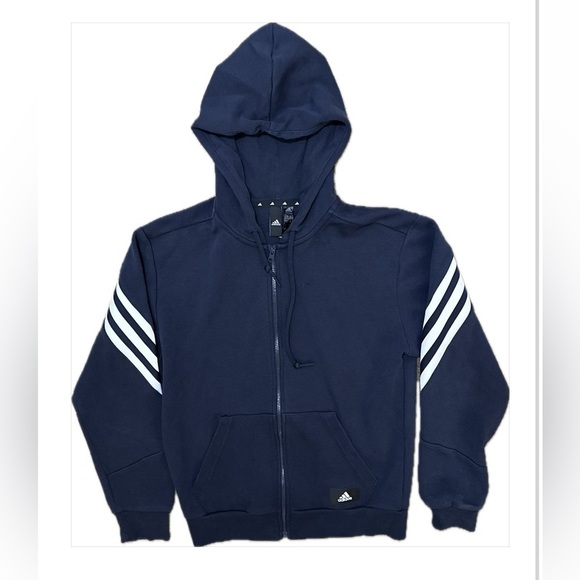 ADIDAS SPORTSWEAR FUTURE ICONS HOODED JACKET - BLUE/WHITE Small - Picture 3 of 7